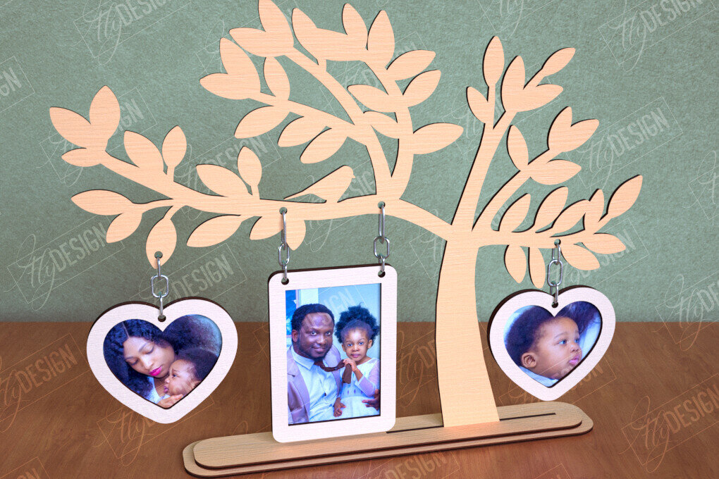 Σετ των 2 Intra απο ξύλο plywood 3mm-4mm πάχος - Κορνίζα Οικογενειακό Δέντρο | Διακόσμηση σπιτιού|CNC Δίασταση 20x25 cm INTRAFABR-113999332