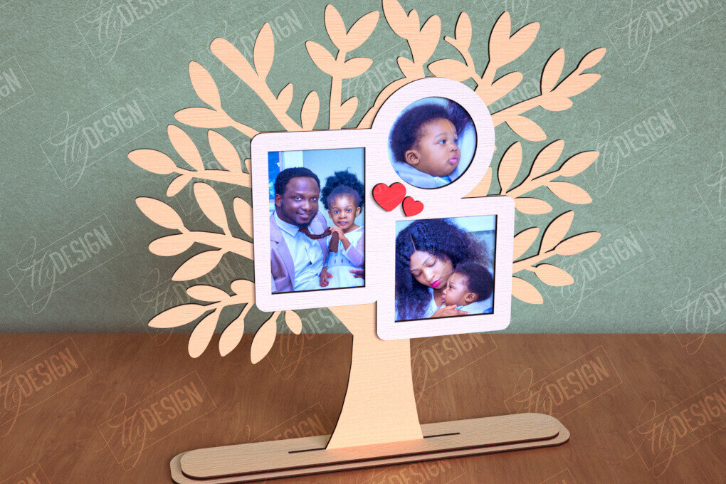 Σετ των 2 Intra απο ξύλο plywood 3mm-4mm πάχος - Κορνίζα Οικογενειακό Δέντρο | Διακόσμηση σπιτιού|CNC Δίασταση 20x25 cm INTRAFABR-113999340