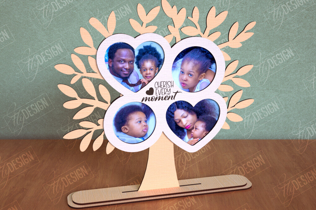 Σετ των 2 Intra απο ξύλο plywood 3mm-4mm πάχος - Κορνίζα Οικογενειακό Δέντρο | Διακόσμηση σπιτιού|CNC Δίασταση 20x25 cm INTRAFABR-113999342