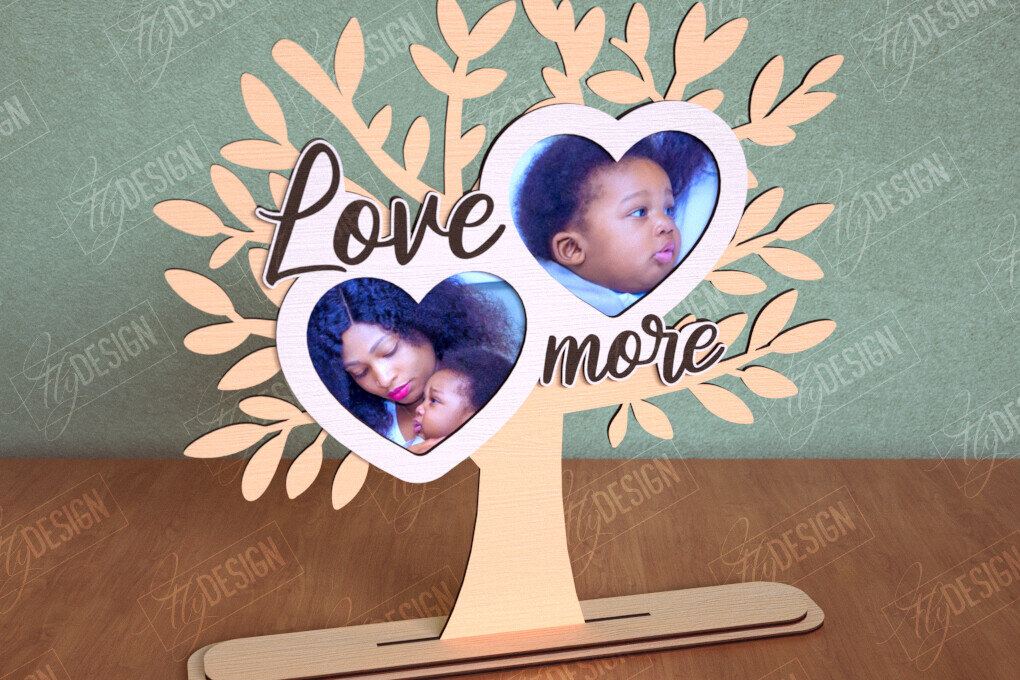 Σετ των 2 Intra απο ξύλο plywood 3mm-4mm πάχος - Κορνίζα Οικογενειακό Δέντρο | Διακόσμηση σπιτιού|CNC Δίασταση 20x25 cm INTRAFABR-113999323