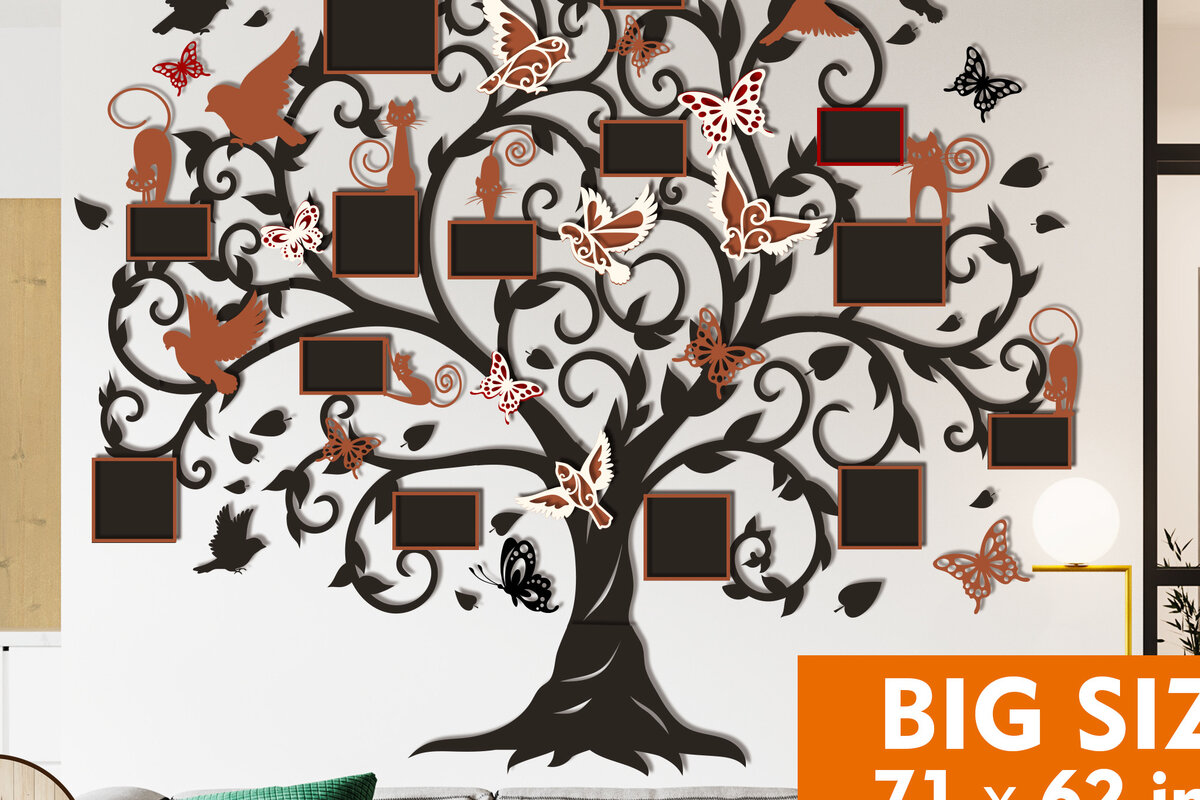 Intra απο ξύλο plywood 3mm-4mm πάχος - Κορνίζες οικογενειακού δέντρου  Δίασταση 71x62 cm INTRAFABR-27896774