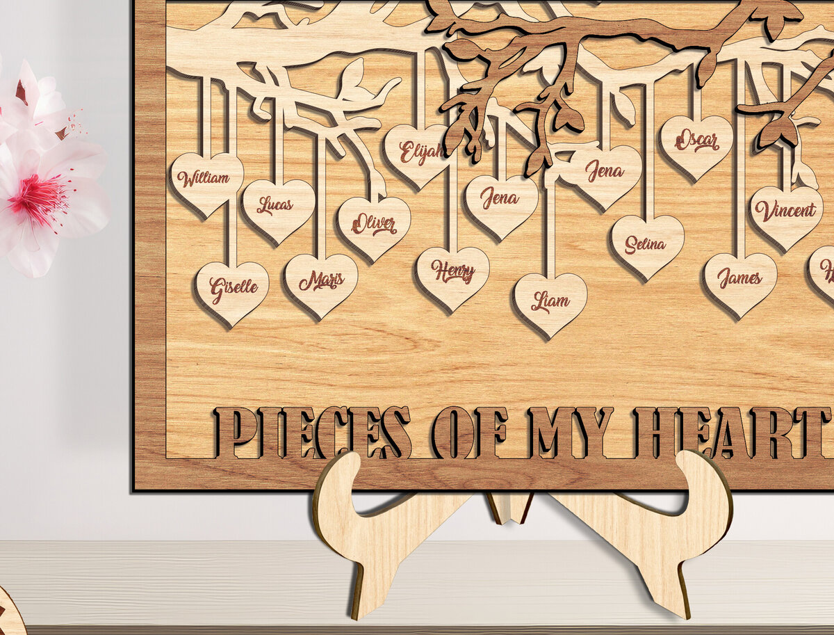 Σετ των 2 Intra απο ξύλο plywood 3mm-4mm πάχος - Family Tree Wood Frame - Break Jhon Δίασταση 20x25 cm INTRAFABR-93719679