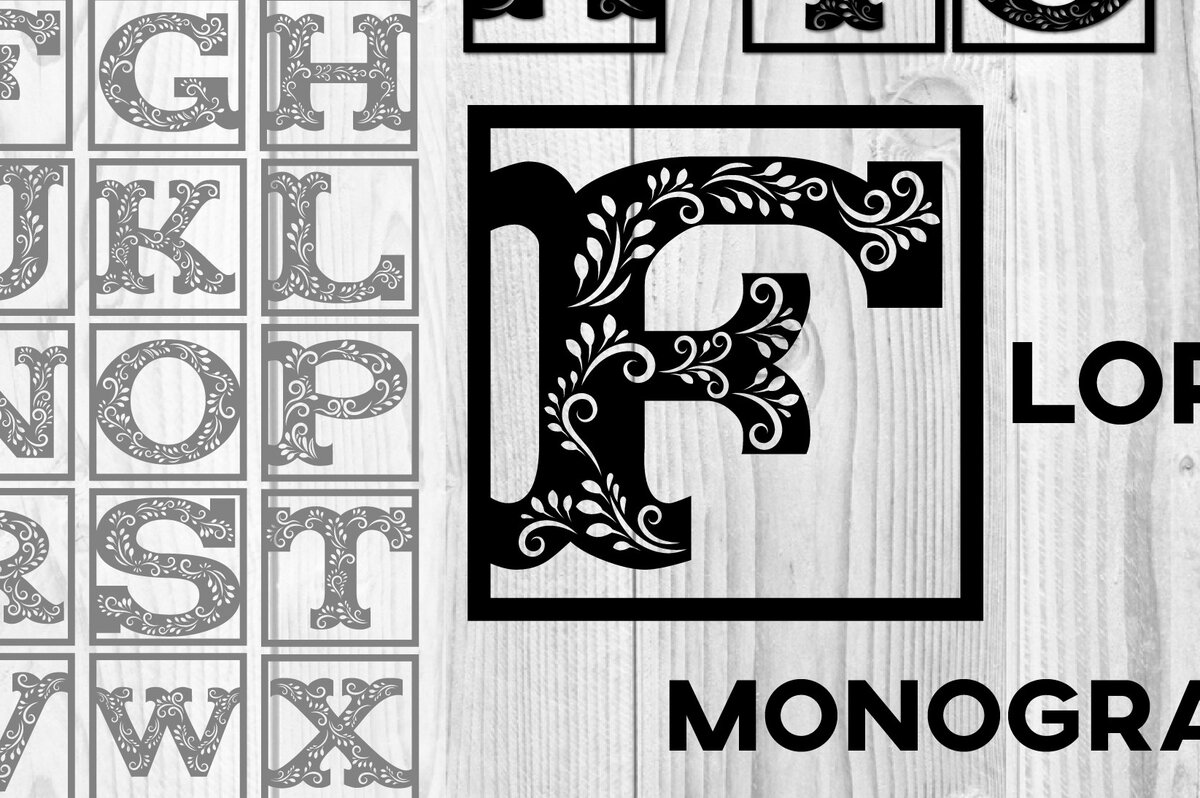 Intra απο ξύλο plywood 3mm-4mm πάχος - Πακέτο μονόγραμμα αλφαβήτου Fancy Floral 26 Δίασταση 40x50 cm INTRAFABR-67387464