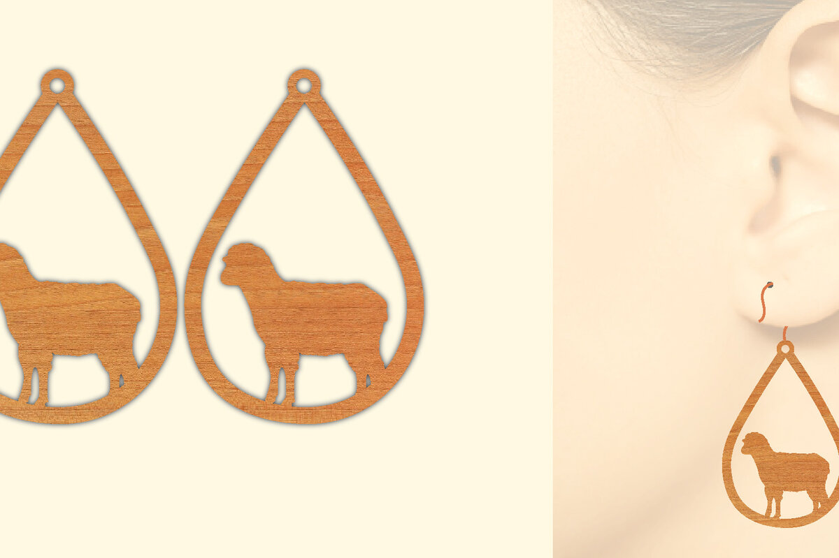 Σετ των 3 Intra απο ξύλο plywood 3mm-4mm πάχος - Ξύλινα σκουλαρίκια Farm Animal Κατσικίσια  Δίασταση 3x3 cm INTRAFABR-70643463