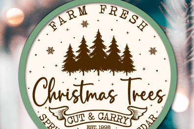 Σετ των 3 Intra απο ξύλο plywood 3mm-4mm πάχος - Farm Fresh Στολίδι Χριστουγεννιάτικου Δέντρου  Δίασταση 6x6 cm INTRAFABR-103138368