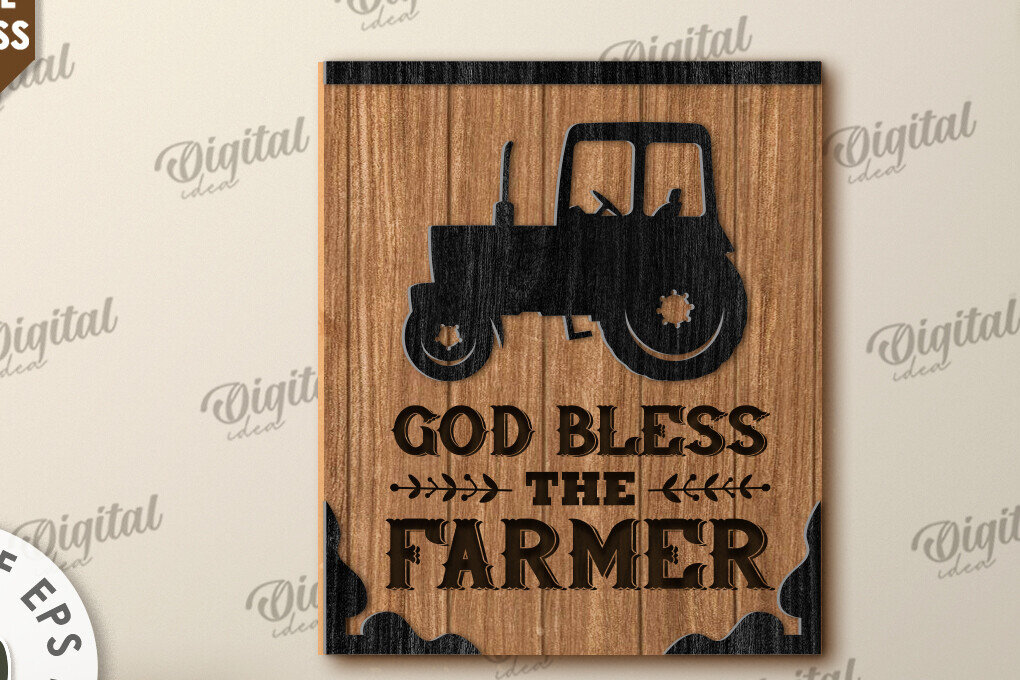 Intra απο ξύλο plywood 3mm-4mm πάχος - Farmer's Wall Decor Cut Laser. Σημάδι σπιτιού Δίασταση 30x20 cm INTRAFABR-117109104
