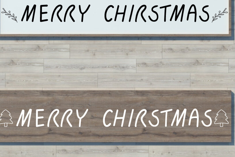 Σετ των 2 Intra απο ξύλο plywood 3mm-4mm πάχος - Αγροικία Καλά Χριστούγεννα Δίασταση 15x15 cm INTRAFABR-6712933