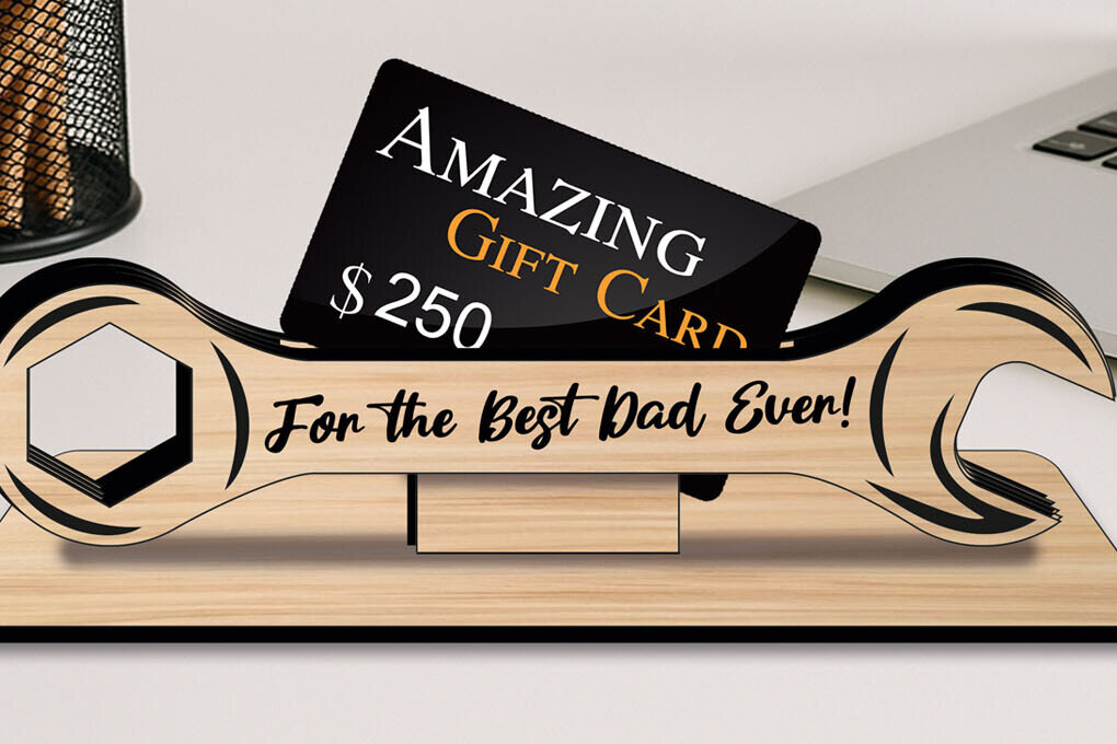 Σετ των 2 Intra απο ξύλο plywood 3mm-4mm πάχος - Εργαλείο κλειδιού υποδοχής κάρτας δώρου για τη γιορτή του πατέρα Δίασταση 20x20 cm INTRAFABR-123510752