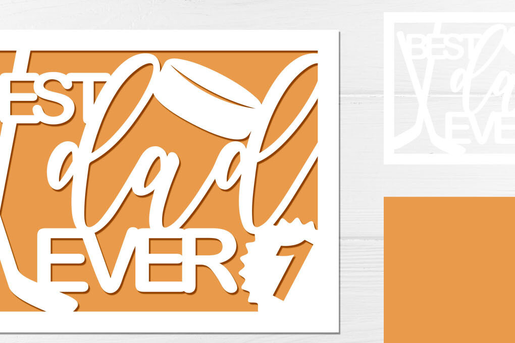 Σετ των 3 Intra απο ξύλο plywood 3mm-4mm πάχος - Τρισδιάστατη κάρτα για την Ημέρα του Πατέρα, Hochey Dad  Δίασταση 5x7 cm INTRAFABR-70936597