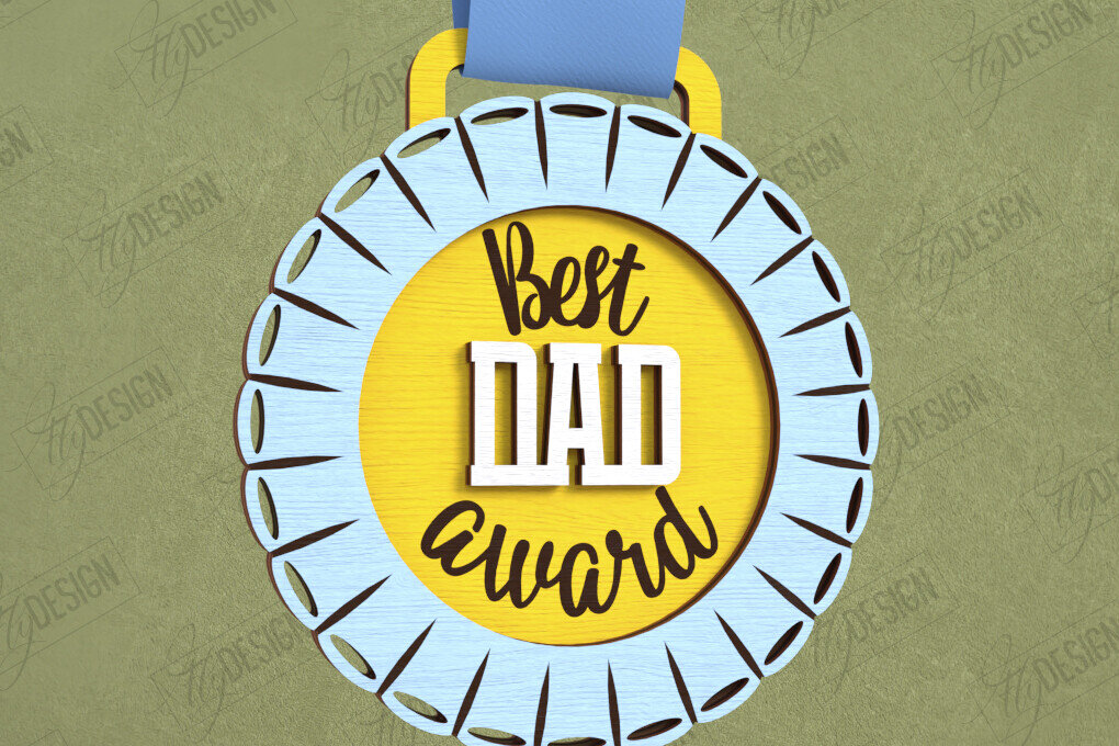 Σετ των 2 Intra απο ξύλο plywood 3mm-4mm πάχος - Βραβείο για την Ημέρα του Πατέρα | Ξύλινο τρόπαιο | CNC Δίασταση 20x20 cm INTRAFABR-119190181