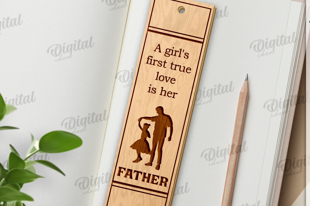 Σετ των 2 Intra απο ξύλο plywood 3mm-4mm πάχος - Απο σελιδοδείκτης για την Ημέρα του Πατέρα Δίασταση 5x20 cm INTRAFABR-121119450