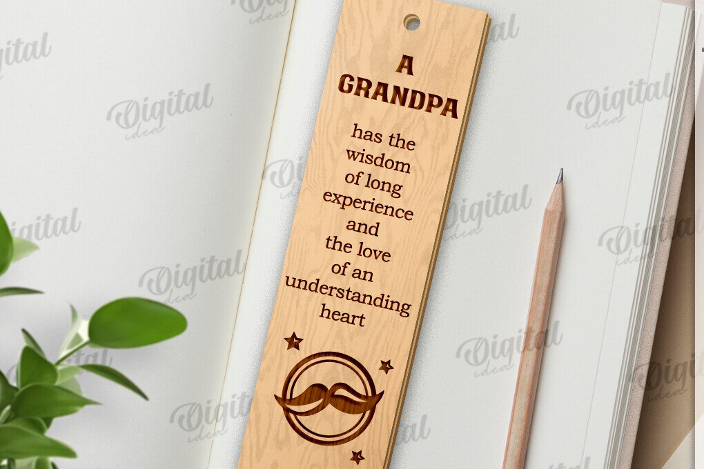 Σετ των 2 Intra απο ξύλο plywood 3mm-4mm πάχος - Απο σελιδοδείκτης για την Ημέρα του Πατέρα Δίασταση 5x20 cm INTRAFABR-121119705