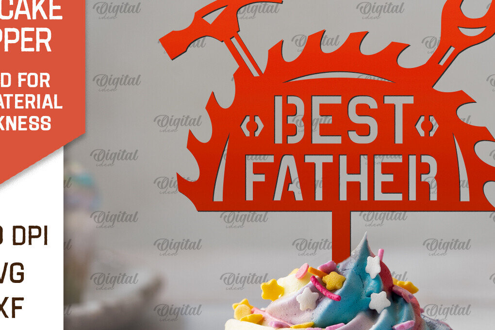 Σετ των 2 Intra απο ξύλο plywood 3mm-4mm πάχος - Τούρτα για την Ημέρα του Πατέρα  Δίασταση 30x20 cm INTRAFABR-96135160