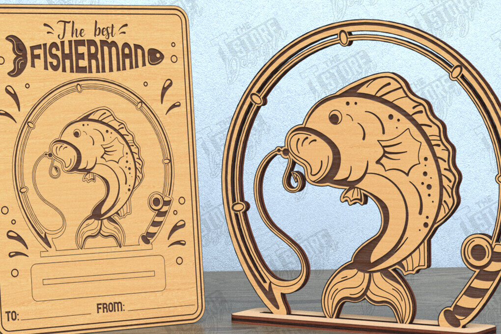 Σετ των 2 Intra απο ξύλο plywood 3mm-4mm πάχος - Κάρτα για τη γιορτή του πατέρα | Δώρο | Ευχετήρια κάρτα Δίασταση 10x15 cm INTRAFABR-119128045