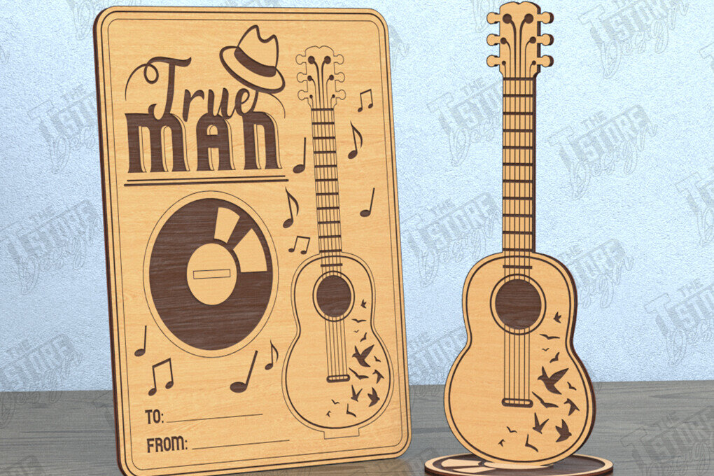 Σετ των 2 Intra απο ξύλο plywood 3mm-4mm πάχος - Κάρτα για τη γιορτή του πατέρα | Δώρο | Ευχετήρια κάρτα Δίασταση 10x15 cm INTRAFABR-119128040