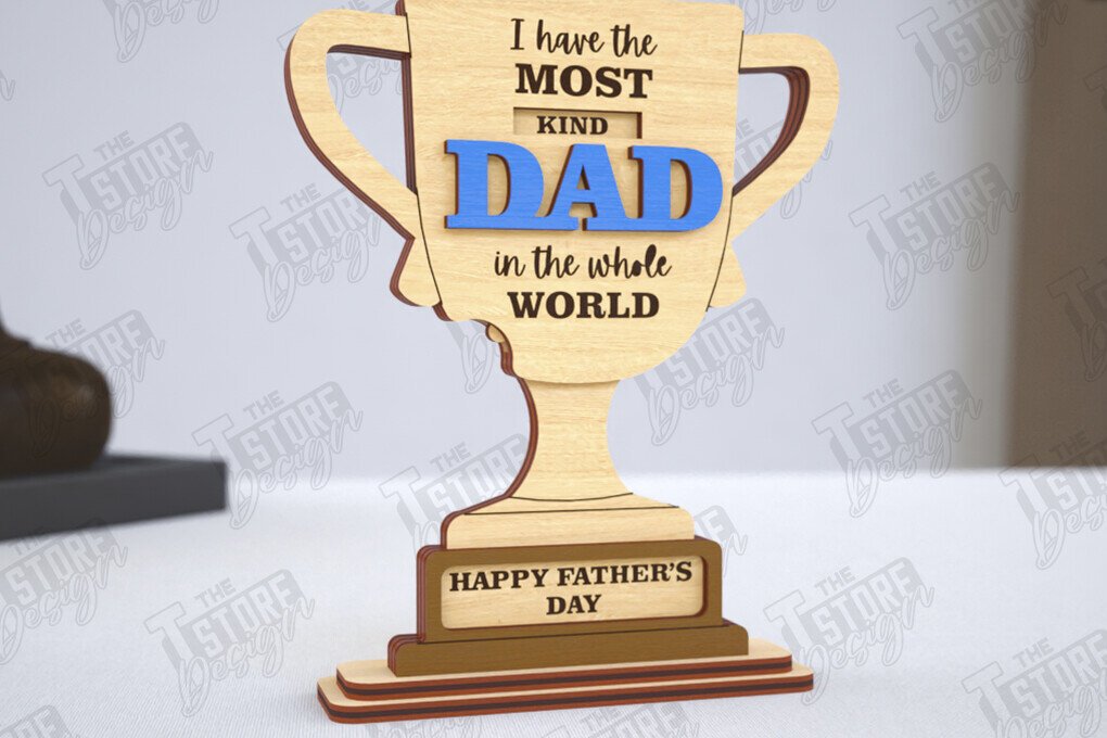 Σετ των 2 Intra απο ξύλο plywood 3mm-4mm πάχος - Κάρτα για τη γιορτή του πατέρα | Ιδέες για δώρα παππού Δίασταση 10x15 cm INTRAFABR-119121104