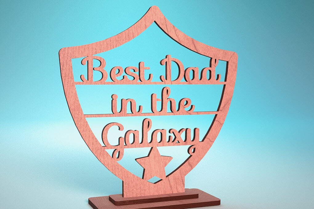 Σετ των 2 Intra απο ξύλο plywood 3mm-4mm πάχος - Κάρτα για τη γιορτή του πατέρα | Ευχετήρια κάρτα | CNC Δίασταση 10x15 cm INTRAFABR-119310033