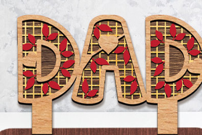 Intra απο ξύλο plywood 3mm-4mm πάχος - Ημέρα του πατέρα Sign Dad Laser Cut  Δίασταση 30x20 cm INTRAFABR-97528367