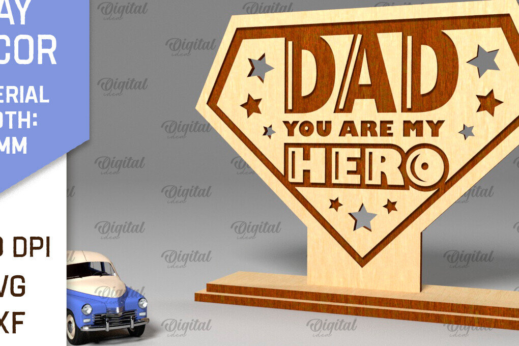 Intra απο ξύλο plywood 3mm-4mm πάχος - Διακόσμηση για την Ημέρα του Πατέρα Laser Cut  Δίασταση 30x20 cm INTRAFABR-96280356