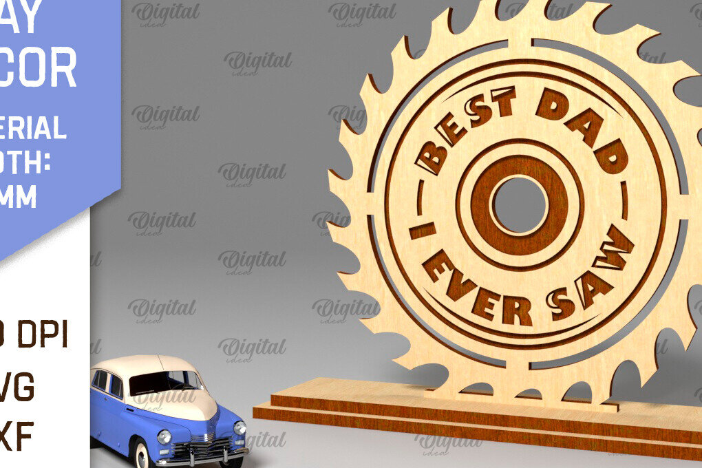 Σετ των 2 Intra απο ξύλο plywood 3mm-4mm πάχος - Διακόσμηση για την Ημέρα του Πατέρα Laser Cut  Δίασταση 30x20 cm INTRAFABR-96279840