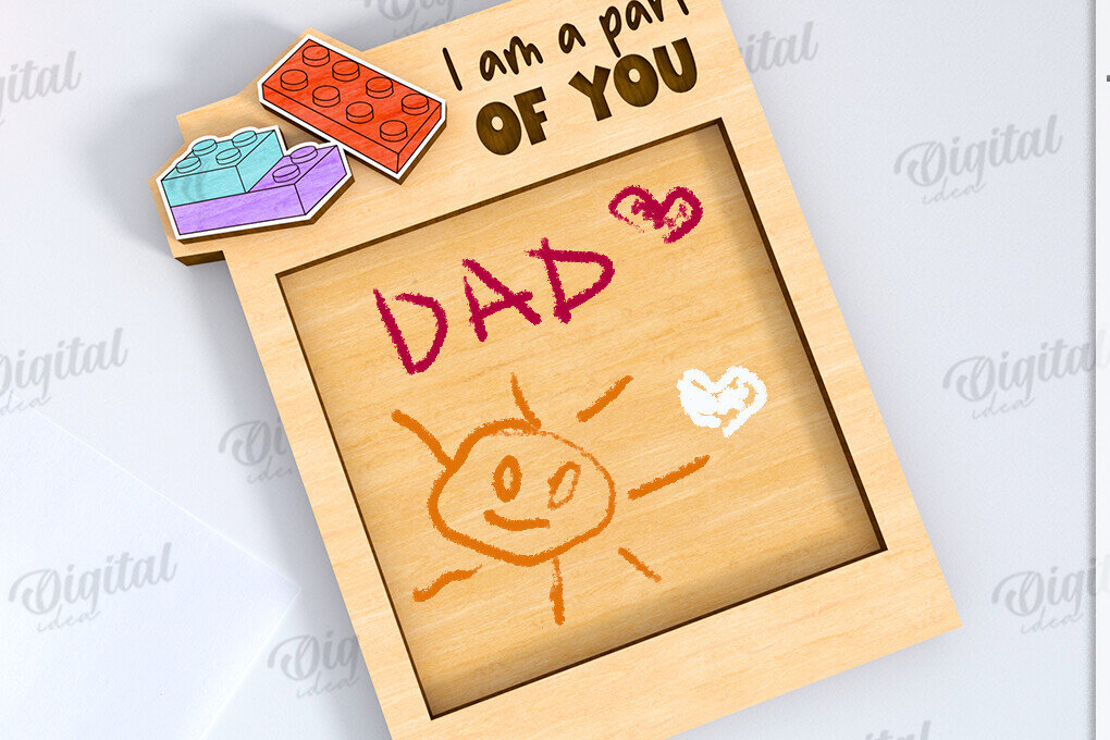 Σετ των 2 Intra απο ξύλο plywood 3mm-4mm πάχος - Λέιζερ δώρου σχεδίασης πλάκας ημέρας του πατέρα Δίασταση 30x20 cm INTRAFABR-119901310