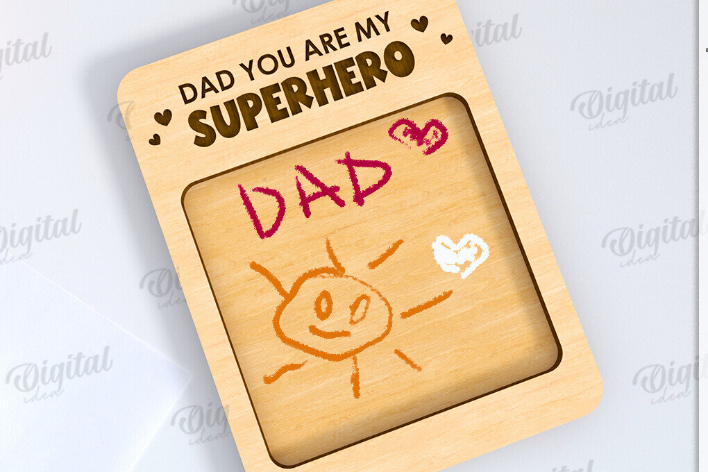 Intra απο ξύλο plywood 3mm-4mm πάχος - Λέιζερ δώρου σχεδίασης πλάκας ημέρας του πατέρα Δίασταση 30x20 cm INTRAFABR-119901222