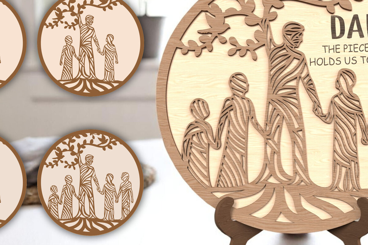 Intra απο ξύλο plywood 3mm-4mm πάχος - Σημάδι  για την Ημέρα του Πατέρα Δίασταση 30x20 cm INTRAFABR-121915118