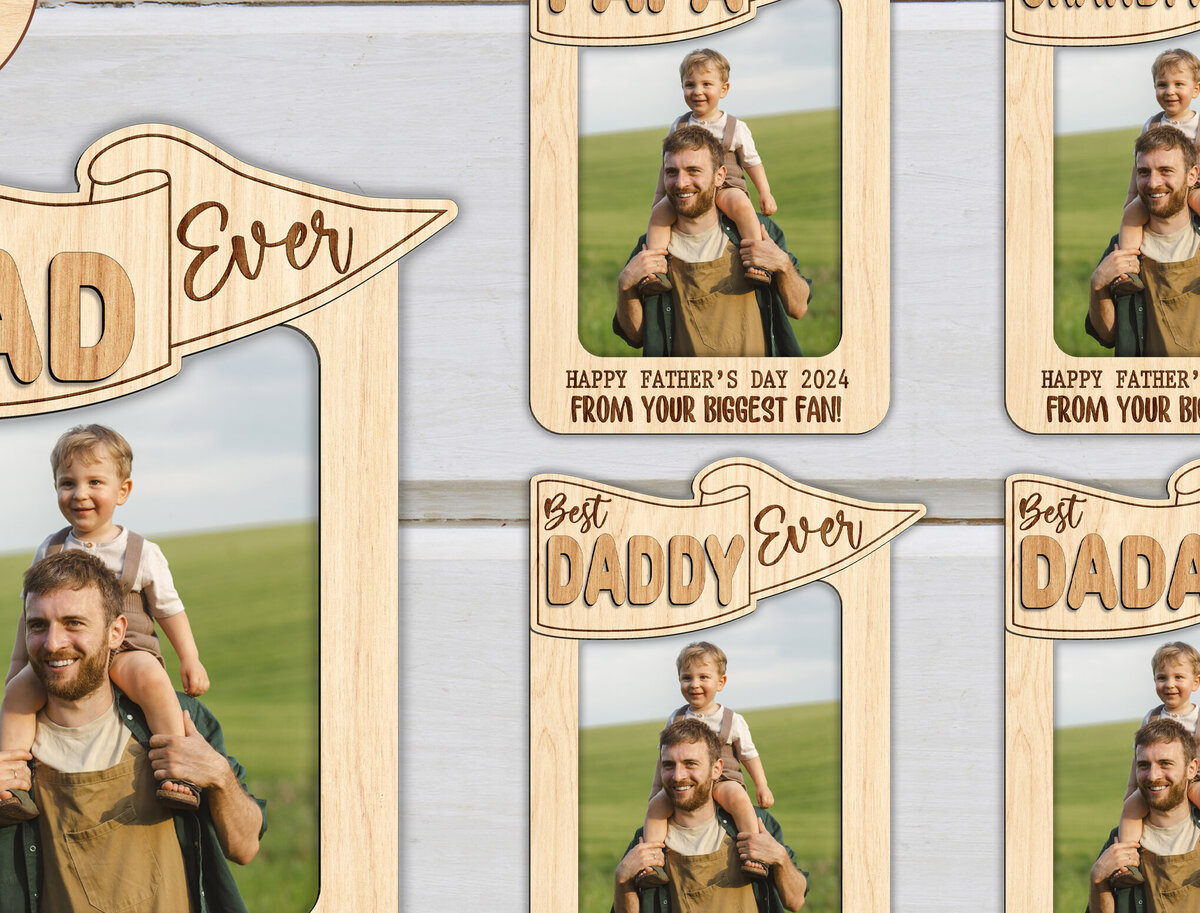 Σετ των 2 Intra απο ξύλο plywood 3mm-4mm πάχος -  περικοπής  για την Ημέρα του Πατέρα Δίασταση 20x25 cm INTRAFABR-98479145