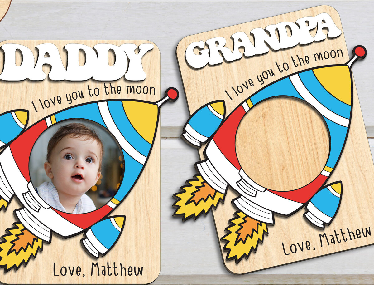 Σετ των 2 Intra απο ξύλο plywood 3mm-4mm πάχος -  περικοπής  για την Ημέρα του Πατέρα Δίασταση 20x25 cm INTRAFABR-98286358