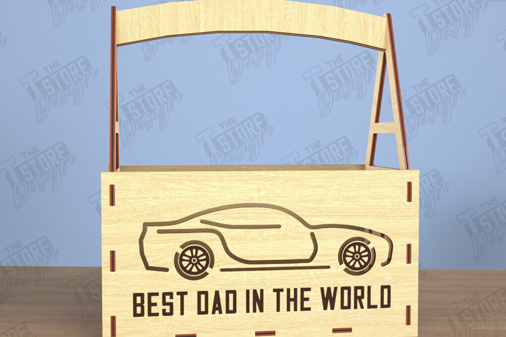 Σετ των 2 Intra απο ξύλο plywood 3mm-4mm πάχος - Κουτί δώρου για τη γιορτή του πατέρα | Κουτί αποθήκευσης |CNC Δίασταση 15x15 cm INTRAFABR-118890023