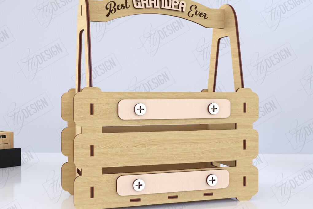 Σετ των 2 Intra απο ξύλο plywood 3mm-4mm πάχος - Κουτί δώρου για τη γιορτή του πατέρα | Ξύλινο κουτί δώρου Δίασταση 15x15 cm INTRAFABR-118751064