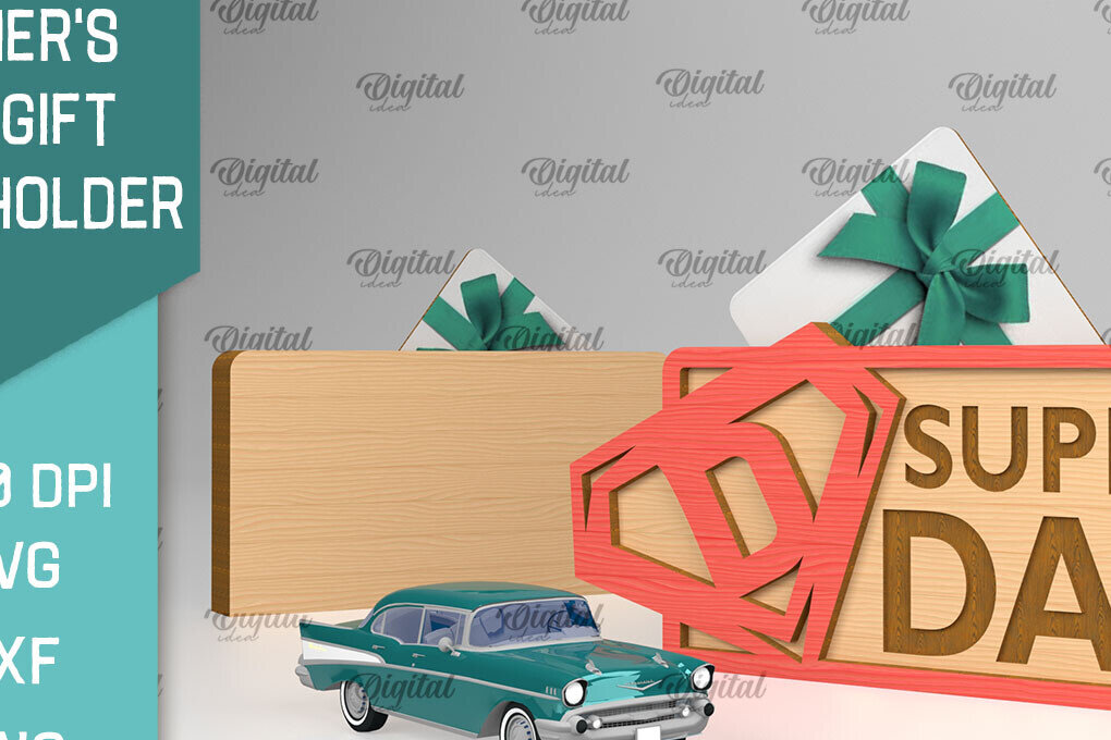 Σετ των 2 Intra απο ξύλο plywood 3mm-4mm πάχος - Θήκη δώρου κάρτας για την ημέρα του πατέρα Laser cut Δίασταση 30x20 cm INTRAFABR-94833012