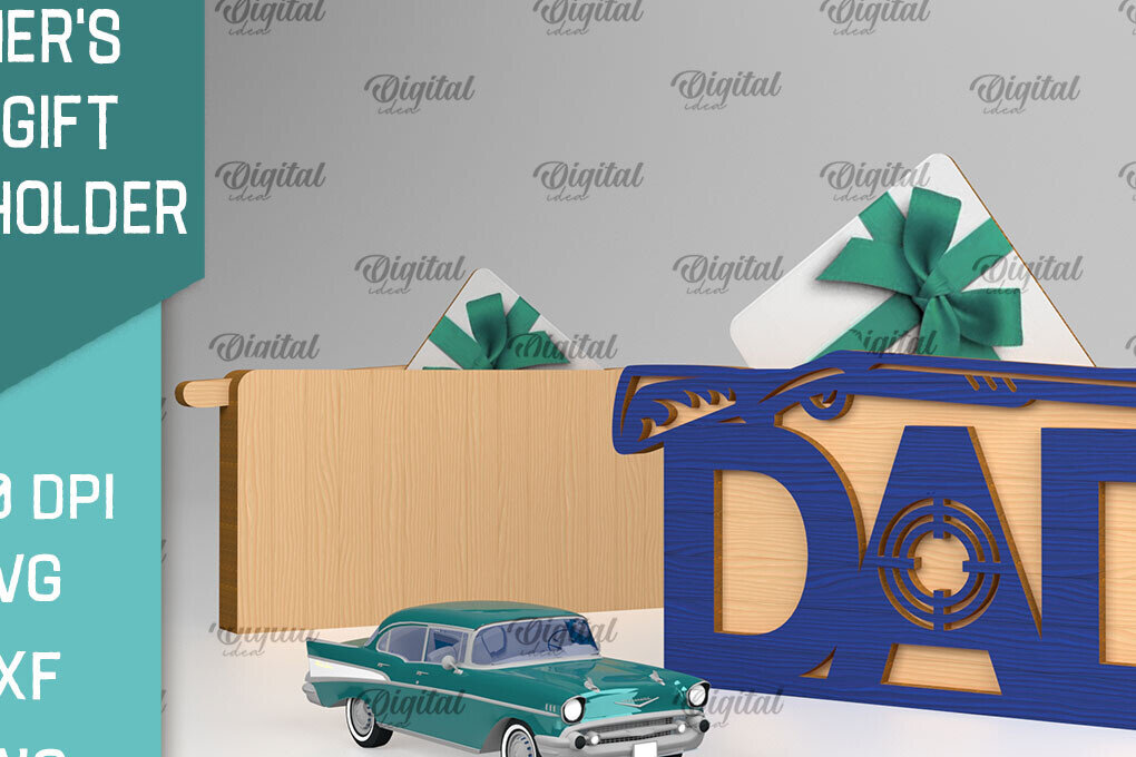 Σετ των 2 Intra απο ξύλο plywood 3mm-4mm πάχος - Θήκη δώρου κάρτας για την ημέρα του πατέρα Laser cut Δίασταση 30x20 cm INTRAFABR-94832913