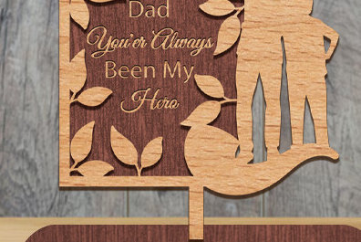 Σετ των 2 Intra απο ξύλο plywood 3mm-4mm πάχος - Πινακίδα δώρου για την Ημέρα του Πατέρα Laser Cut  Δίασταση 30x20 cm INTRAFABR-97727070