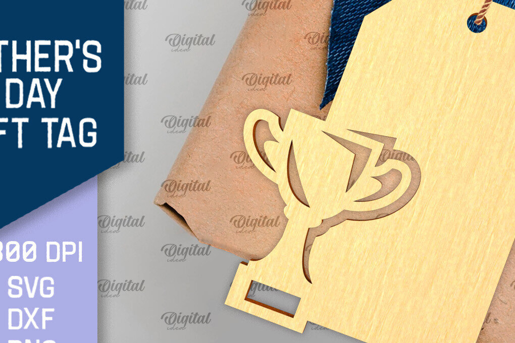 Σετ των 2 Intra απο ξύλο plywood 3mm-4mm πάχος - Ετικέτα δώρου για την Ημέρα του Πατέρα Laser Cut  Δίασταση 30x20 cm INTRAFABR-96727686