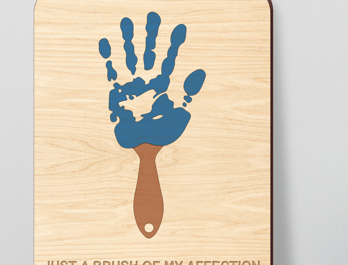 Intra απο ξύλο plywood 3mm-4mm πάχος - Αποκοπή υ για την Ημέρα του Πατέρα Handprint  Δίασταση 30x20 cm INTRAFABR-98529833