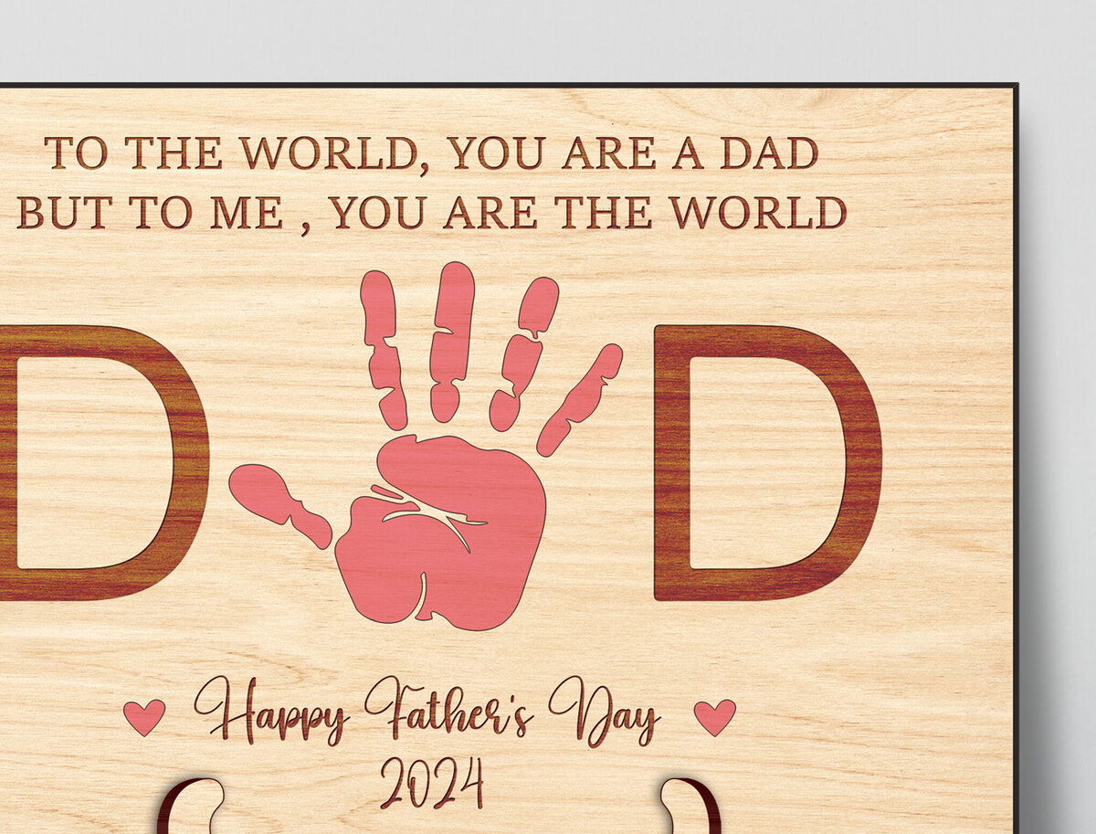 Intra απο ξύλο plywood 3mm-4mm πάχος - Πινακίδα χειρός για την Ημέρα του Πατέρα  Δίασταση 30x20 cm INTRAFABR-98531140