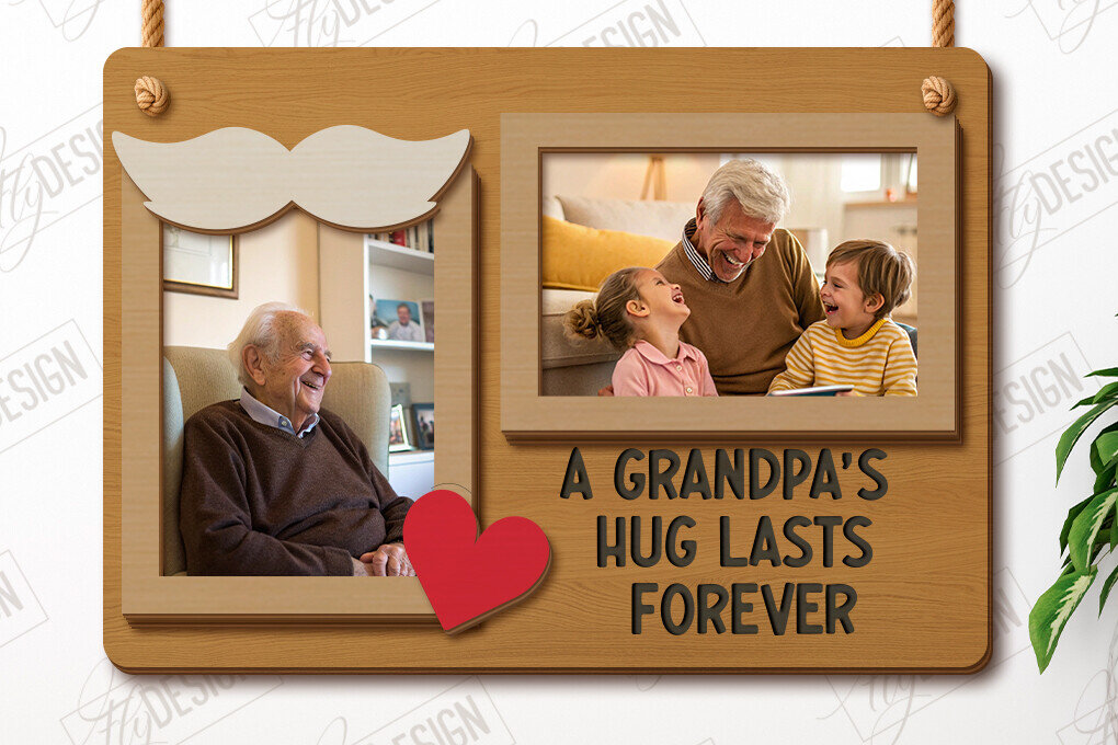 Σετ των 3 Intra απο ξύλο plywood 3mm-4mm πάχος - Κρεμαστές κορνίζες για τη γιορτή του πατέρα | Ιδέα δώρου Δίασταση 20x25 cm INTRAFABR-119251808