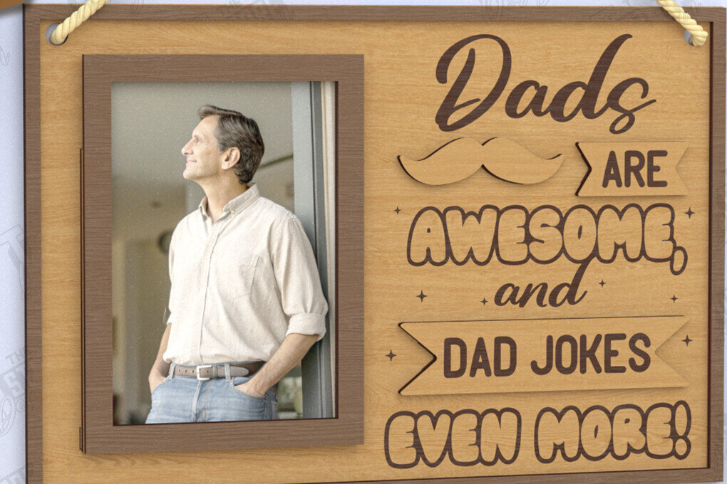 Σετ των 3 Intra απο ξύλο plywood 3mm-4mm πάχος - Κρεμαστές κορνίζες για τη γιορτή του πατέρα | Ιδέα δώρου Δίασταση 20x25 cm INTRAFABR-118948720