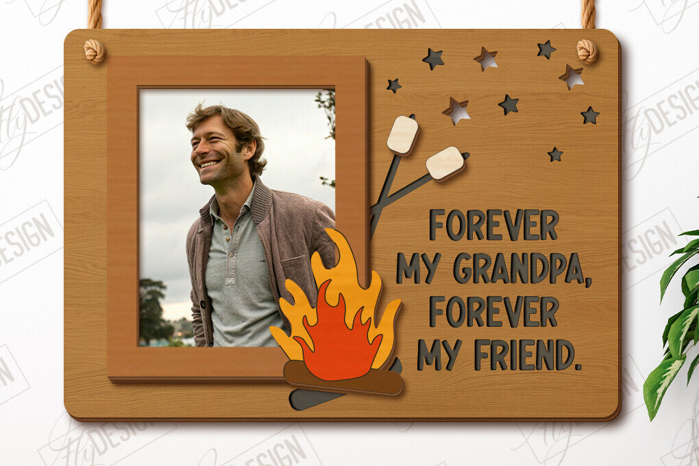 Σετ των 2 Intra απο ξύλο plywood 3mm-4mm πάχος - Κρεμαστές κορνίζες για τη γιορτή του πατέρα | Ιδέα δώρου Δίασταση 20x25 cm INTRAFABR-119069617