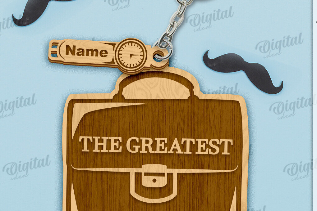 Σετ των 3 Intra απο ξύλο plywood 3mm-4mm πάχος - μπρελόκ για την Ημέρα του Πατέρα Δίασταση 4x4 cm INTRAFABR-119488763