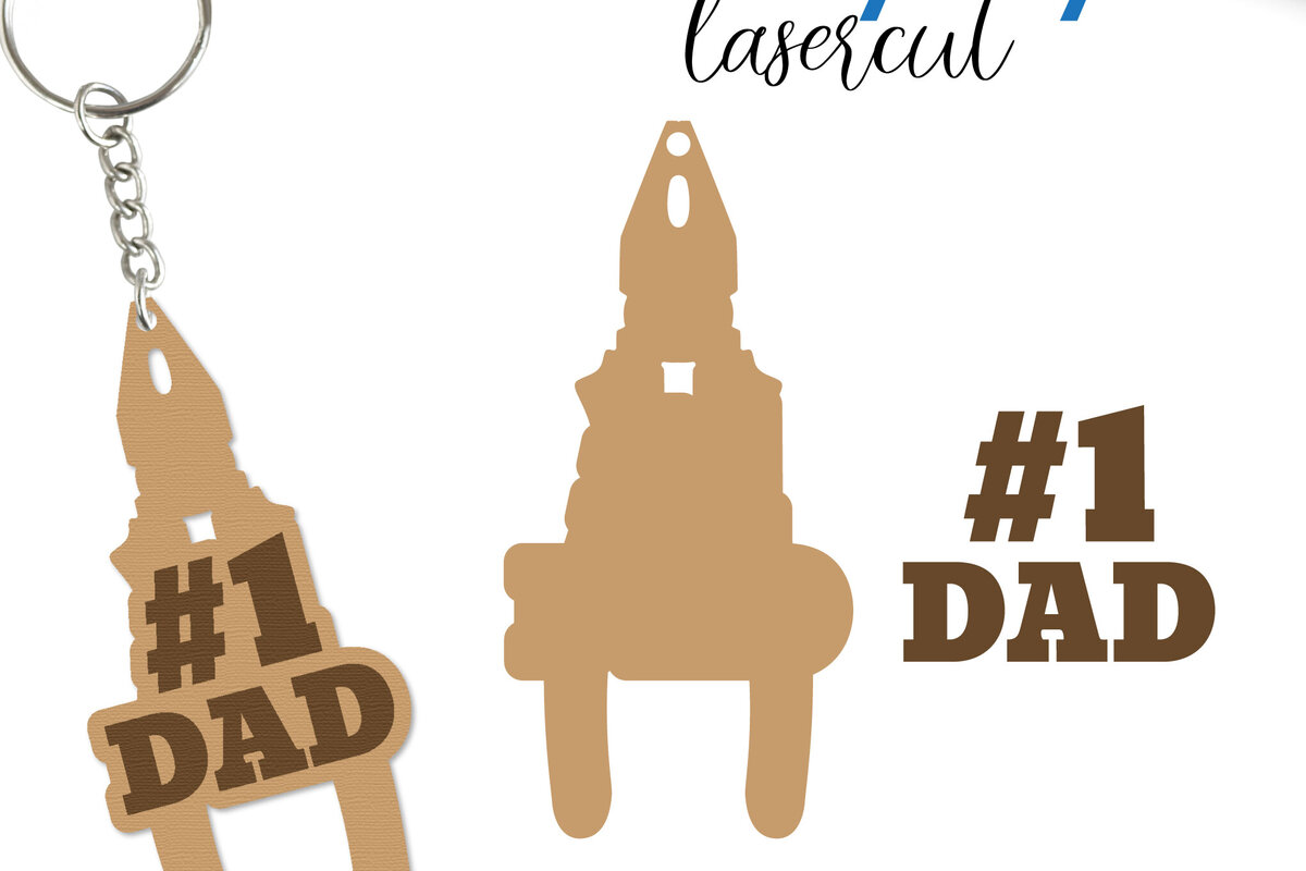 Σετ των 3 Intra απο ξύλο plywood 3mm-4mm πάχος - Μπρελόκ με λέιζερ για την ημέρα του πατέρα Δίασταση 4x4 cm INTRAFABR-123521868