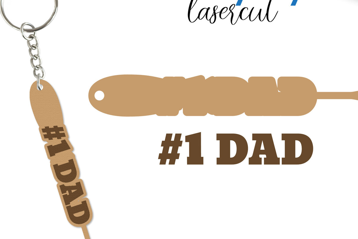 Σετ των 3 Intra απο ξύλο plywood 3mm-4mm πάχος - Μπρελόκ με λέιζερ για την ημέρα του πατέρα Δίασταση 4x4 cm INTRAFABR-123521815