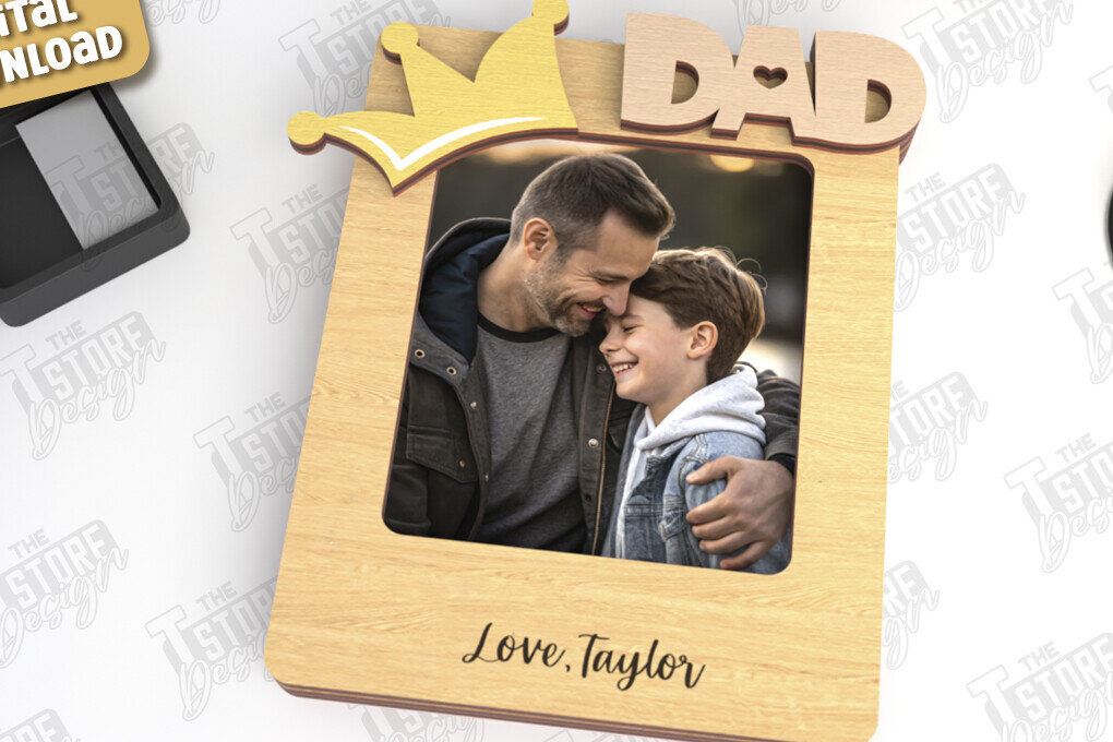 Σετ των 2 Intra απο ξύλο plywood 3mm-4mm πάχος - Μαγνήτης Φωτογραφίας για την Ημέρα του Πατέρα | Ιδέα δώρου Δίασταση 20x20 cm INTRAFABR-118890808