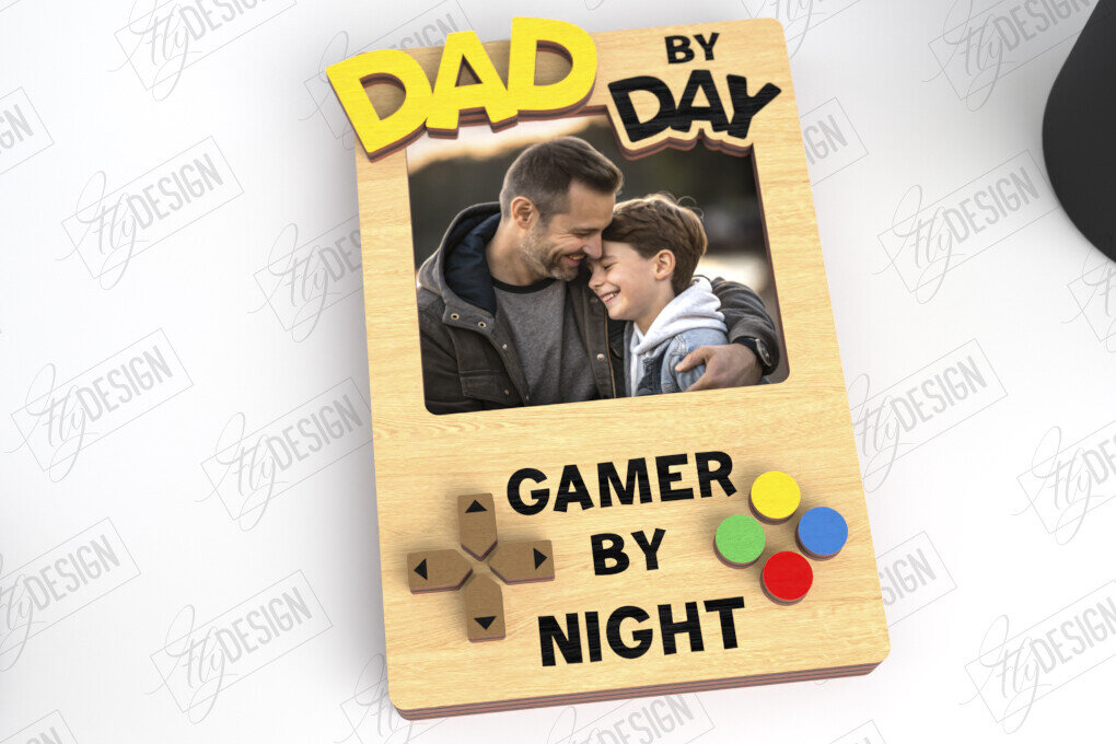 Σετ των 2 Intra απο ξύλο plywood 3mm-4mm πάχος - Μαγνήτης Φωτογραφίας για την Ημέρα του Πατέρα | Ιδέα δώρου Δίασταση 20x20 cm INTRAFABR-118684532