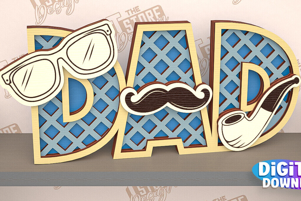 Intra απο ξύλο plywood 3mm-4mm πάχος - Πινακίδα ραφιού για τη γιορτή του πατέρα | τρισδιάστατη πινακίδα ραφιού Δίασταση 30x20 cm INTRAFABR-97099455