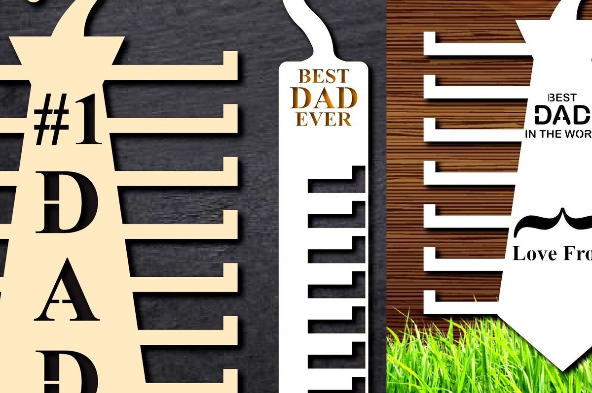 Σετ των 2 Intra απο ξύλο plywood 3mm-4mm πάχος - Πακέτο Κρεμάστρας 4  για την Ημέρα του Πατέρα Δίασταση 20x20 cm INTRAFABR-31012469