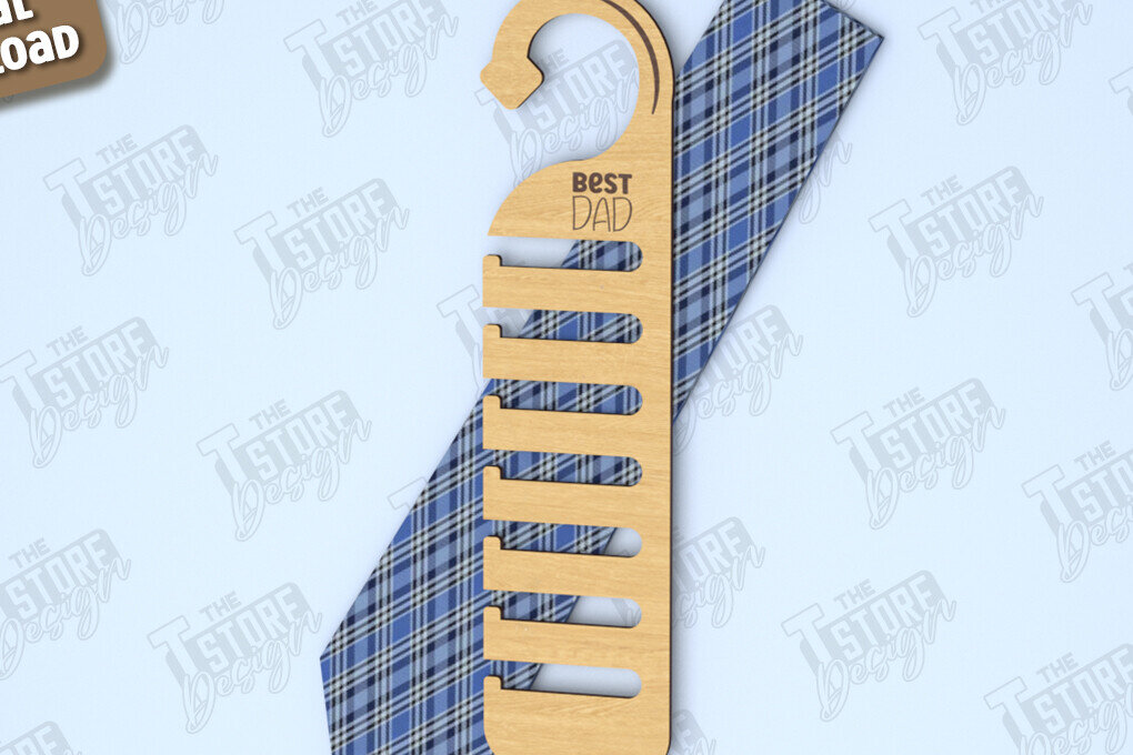 Σετ των 2 Intra απο ξύλο plywood 3mm-4mm πάχος - Γραβάτα για την Ημέρα του Πατέρα | Κρεμάστρα γραβάτας Δίασταση 20x20 cm INTRAFABR-119067670