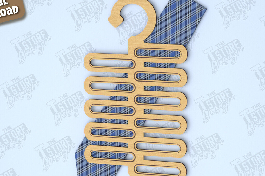 Σετ των 2 Intra απο ξύλο plywood 3mm-4mm πάχος - Γραβάτα για την Ημέρα του Πατέρα | Κρεμάστρα γραβάτας Δίασταση 20x20 cm INTRAFABR-119067665