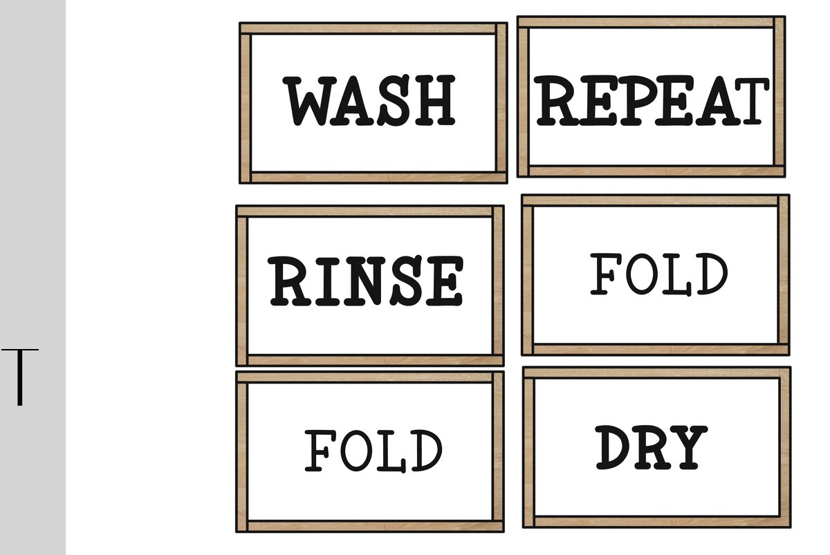 Σετ των 3 Intra απο ξύλο plywood 3mm-4mm πάχος - Faux Farmhouse Μπάνιο/Δωμάτιο πλυντηρίου Δίασταση 10x6 cm INTRAFABR-26793135